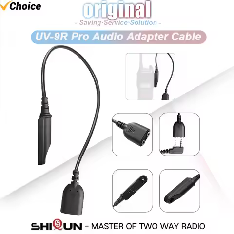 Baofeng UV-9R Pro Audio Adapter Cable 2 Pin K Plug Earphone Speaker Mic for UV-68 Pro Max UV-S22 UV-
