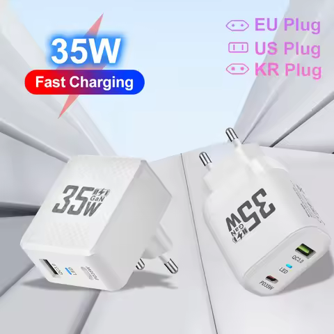 35W GaN USB Type C Charger Tablet Fast Charger QC3.0 PD3.0 Charge Adaper For iPhone Xiaomi EU/US/KR 
