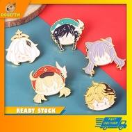 Genshin Impact Metal Pin Badge Pin Badge Brooch Chibi Alloy Badge Kerongsang Anime