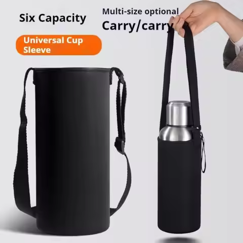 Portable 750ML/1000ML/1500ML Water Bottle Holder Adjustable Strap Neoprene Bottle Bag Black Bottle C