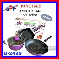 PANCI SET GSF G-2429 / PANCI SET ANTI LENGKET SERI TEFLON GSF 2429 / PANCI WAJAN COOKWARE SET TEFLON