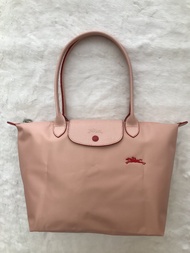 Gift bag 100 Authentic Longchamp Le Pliage Club Shoulder Bags Large Long Handle 70Th Anniversary Embroidery Folding Nylon Tote Bag Shopping Bag L1899619A26 Pink