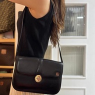 中古稀有 Balenciaga 巴黎世家 牛革 黑色風琴包 側背包 腋下包