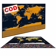 World Map Poster Scratch Map Scratch Marker Travel Backpacker