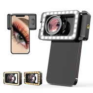 APEXEL New Upgrated HD 15x ro lens With LED Fill Light Universal Clamp Clip Micro Lenses for iPhone 