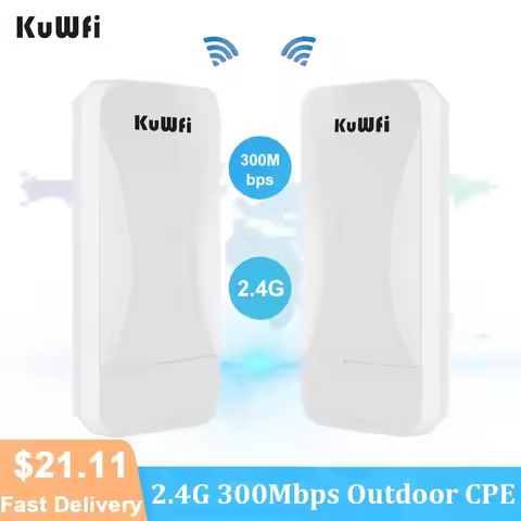 KuWFi Powerful Wifi Repeater 300Mbps Long Range WifiRouters Wireless Bridge 2.4Ghz Wifi Coverage Poi
