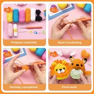 1 Set Crochet Stuffed Animal Kit DIY Crochet Kit Yarn Set Kit with Crochet Hooks Creative DIY Handma