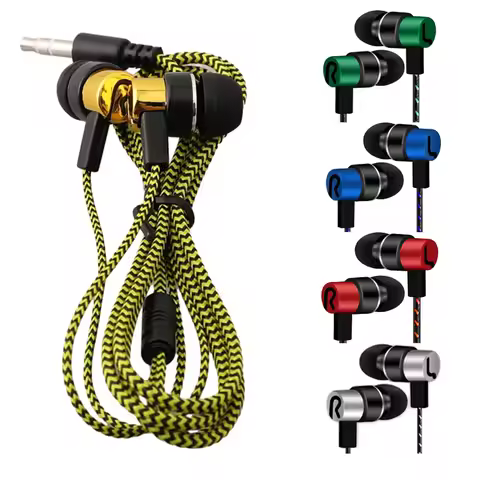 3.5MM Wired Earbuds in-Ear Headphone Without MIC 3 Pole Stereo Earphone 1Meter Braided Cord Headset 