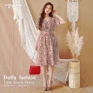 Dress Motif Bunga-Bunga Lengan Pendek Casual Kekinian Korean Style Import Wanita Dress Termurah