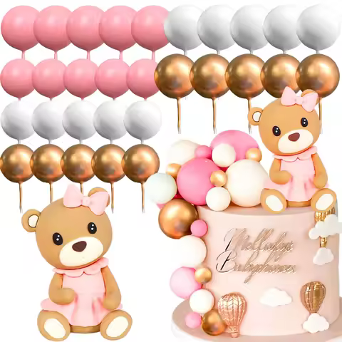 LaVenty Teddy Bear Cake Decoration Cake Decoration Baby Shower Boy Cake Decoration Girl 1 Year Blue
