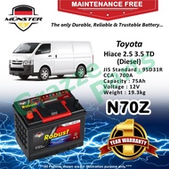 Münster Robust MF CMF N70Z | N70ZR | NX120-7R | 95D31R (75AH) Car Battery Bateri Kereta Toyota Hiace