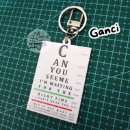 GANTUNGAN Can You See Me Clairo-Bags Snellen Chart/ Can You See Me Clairo-Bags Snellen Chart Keychai