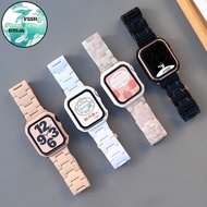 【Stock】FISH Suitable for Iwatch Watch Iwatch Resin Strap IWatch Strap + PC Case Integrated Color Sui