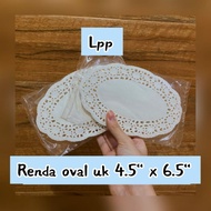 Oval White Doyleys Paper size 4.5" x 6.5" = 11 x 16.5 cm [100 pcs]