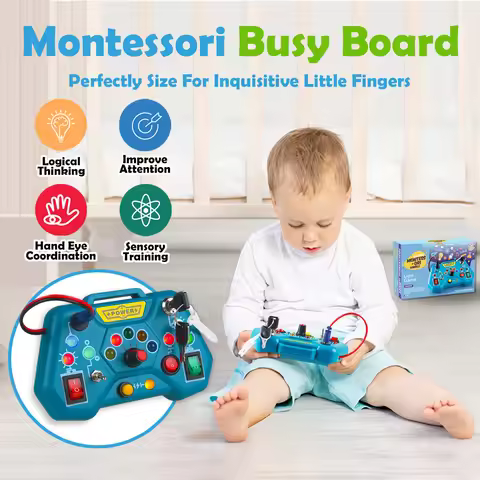 1pcs Montessori Busy Board Toys for Toddlers Gifts for 3 Year Old Baby Boys Girls Educational Learni