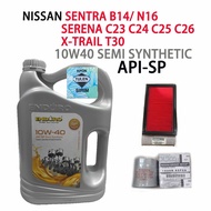 NISSAN SENTRA B14 N16 ,SERENA C24 C26 OIL FILTER+ AIR FILTER+ ENDURO API-SP 10W40 SEMI  SYNTHETIC EN