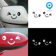 [LAG] 2Pcs Lovely Smiling Face Car Rearview Mirror Sticker Reflective Decal Decor