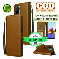 Leather Flip Untuk Xiaomi Redmi Note 10 | Note 10S (643 Inch) - Wallet Case Kulit - Casing Dompet Ca