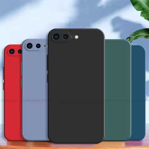 For iPhone 7 Plus Case For iPhone 7 8 Plus Cover Luxury TPU Shockproof Liquid Silicone Protective Ph