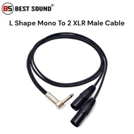 Y Signal Cable With L Mono Plug to Dual XLR Male For Mixer / Amplifier / Signal