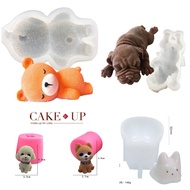 Dog Mousse Cake Mold Bulldog Sleeping Dog silicone Cake Mold Tosuni Jiggly Cat Bear Cake Mold
