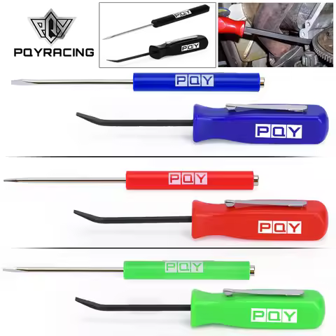 Mini Pocket Clips Screwdriver Strong Magnetic Slotted + Pocket Pry Bar Short Angled Operating Handy 