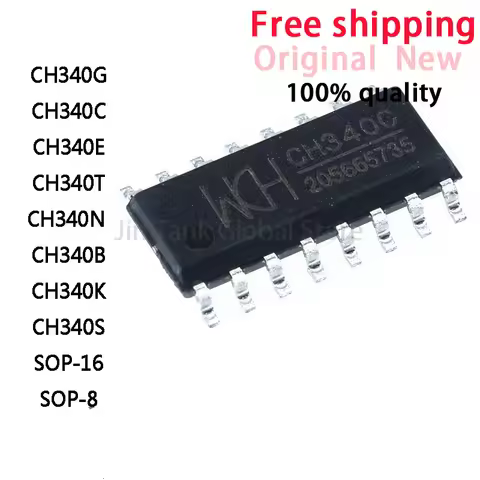 10Pcs New CH340G CH340C CH340E CH340T CH340N CH340B CH340K CH340S CH340 SOP-16 SOP-8 IC Chip USB to 