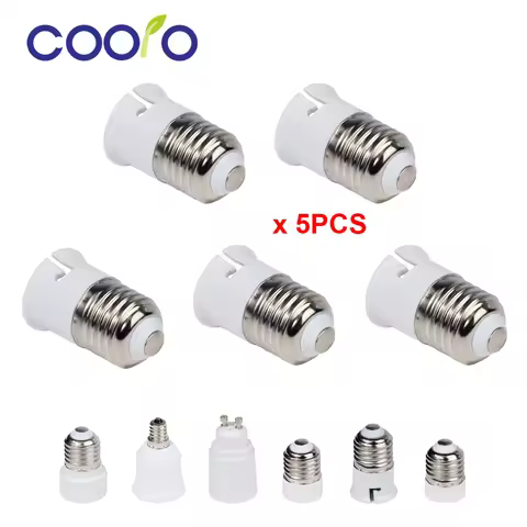 5PCS E27 to B22/E14/MR16 G4/GU10 Light Bulb Adapter GU10/E14/B22 to E27 Lamp Converter Light Socket 