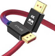 BIFALE VESA Certified 8K DisplayPort 1.4 Cable 10ft, DP 1.4 Cable Nylon Braided Supports (8K@60Hz, 4K@144Hz and 1080P@240Hz), HBR3, 32.4Gbps, HDCP 2.2, HDR, DSC 1.2 for Laptop PC TV Gaming Monitor