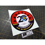 TUDM / RMAF 20th Anniversary 18th Squadron FA-18D Hornet Car Decal Sticker