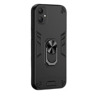 For Samsung Galaxy A07 A06 5G 4G Phone Casing Stand With Metal Holder Ring - Black