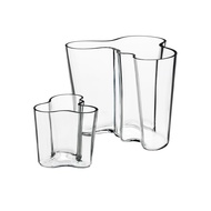 [Hieno] Iittala Aalto Vase Set 160+95mm (Clear) | Finnish Design | Nordic Home Décor | Alvar Aalto |