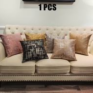 Geometric Silver Sparkling Cushion Cover, 45x45cm, Decorative Pillowcase, Zipper Closure, Sofa Cushi