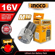 Ingco 16V Rechargeable Lithium-Ion Battery Pack/ 1.3A M16 Battery Charger Cordless FBLI1620/ FCLI161