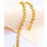 [VJ]Cop916 Bracelet "Polo(P)/Gajah(P)" Adults/Kids  999.9 Gold Plated W:3mm-4mm Bracelet [Rantai Tan
