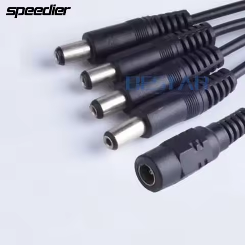 30CM DC 5.5*2.1 Jack Female Barrel 1 IN to 4 Out dc 5.5 2.1 mm 5.5x2.1mm Male Plug Power charging Ca