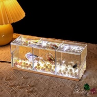 Aquarium LED Acrylic Betta Fish Tank Set Mini Desktop Light Water Pump Filters-Triple 鱼缸 小型 多格 D2