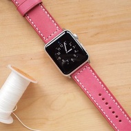 Apple Watch 玫紅色皮革錶帶訂製