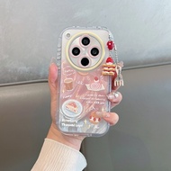 For OPPO Find X9 X8 Case OPPO Find X9 X8 Pro Feather Yarn Donut Cream Cake Phone Case