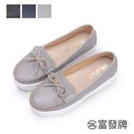 Fufa Shoes [Fufa Brand] String Bow Knot Thick-Soled Moccasin Work Flat Casual Brand Women's Anti-Slip Water-Repellent Lightweight Lazy