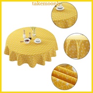 TAK Nordic Round Tablecloth Cotton Washable Table Cloth Oilproof Circular Table Cover for Dining Roo