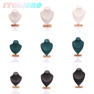 ITOMORO Jewelry Storage Rack, Suede  Necklace Display Rack,  Wooden Show Display Model Necklace