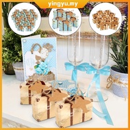 50 Pcs/100 Pcs Vintage Party Favor Candy Box Mini Suitcase Favor Box with Aircraft Tags Reusable Par