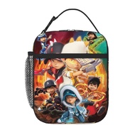 Boboiboy Kids lunch bag Portable School Grid Lunch Box Student with Keep Warm and Cold