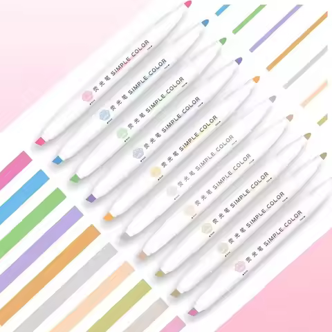 5PCS Highlighter Pen Set Double Headed Highlighter Marker Scrapbook Painted Stationery School Suppli