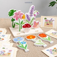 NARCISSUS1Y7KJ Flower Arrangement Game, Toy Gift Preschool Learning Montessori Flower Cards, Educati