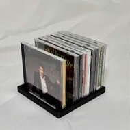 Retro Style 3D Printed CD/DVD Storage Rack - Holds 12 Discs, Fashionable Black Plastic Storage Box F