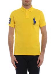 M號賠售【Ralph Lauren】成人版刺繡大馬短袖POLO衫(classic fit) 黃色素面 短袖 網眼 休閒衫
