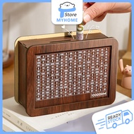 Modern Money Saving Box Wood Money Bank with number on the box Tabung Duit Reusable Money Box Saving
