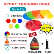50pcs Sport Training Cones Football Agility Cone Soccer Marker Cone Football Disc Cone Kon Sukan